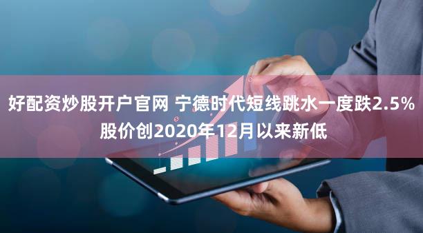 好配资炒股开户官网 宁德时代短线跳水一度跌2.5% 股价创2020年12月以来新低